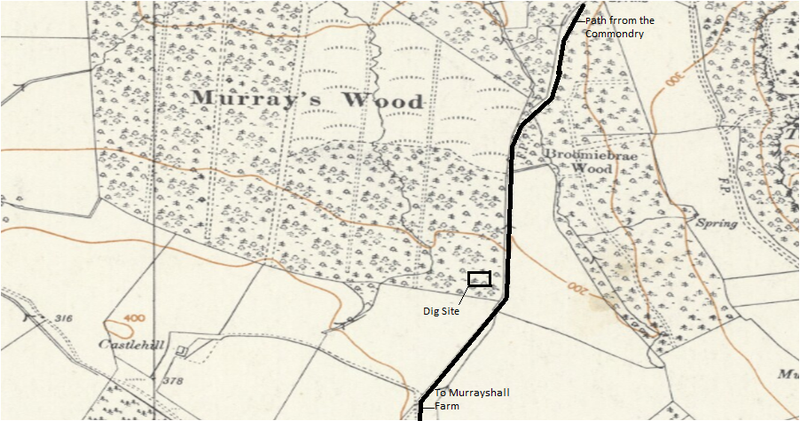 Murray's Wood and dig site (OS, 1957)