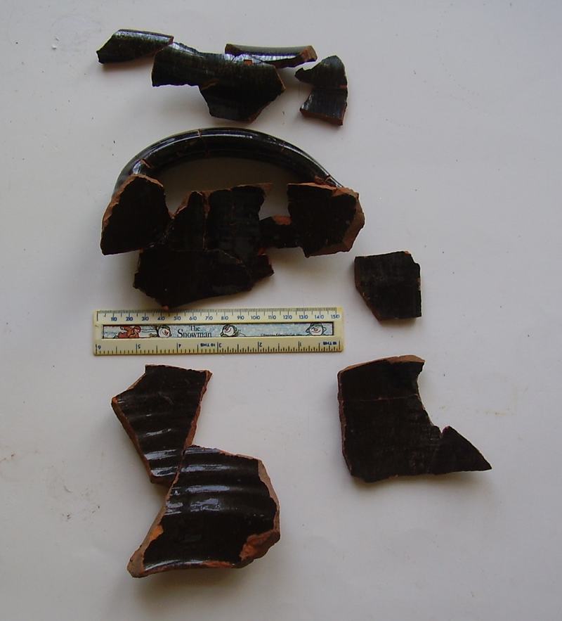 Treacle-glazed vessel sherds