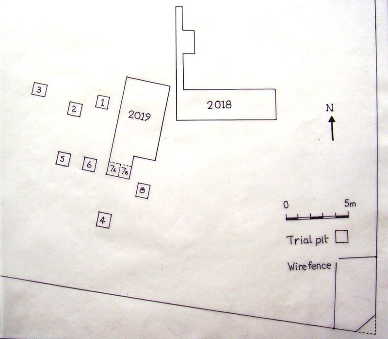 Trench location plan, 2018-2019