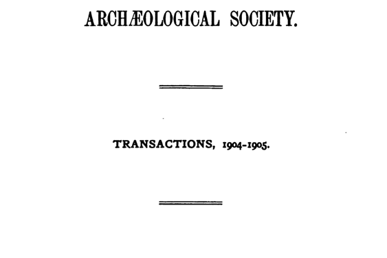 Title page of the Transactions (1904–1905). Public domain. Internet Archive / Harvard University Library.
