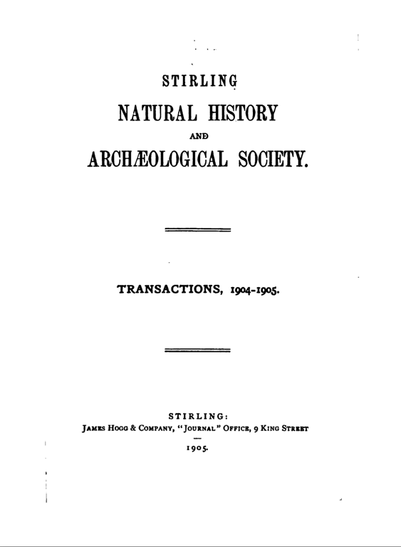 Transactions Title Page, 1904-1905
